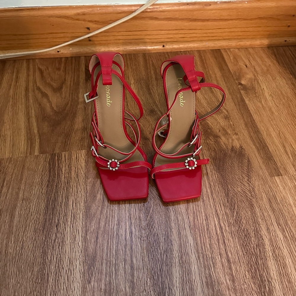 Elegant Red Strappy Heels